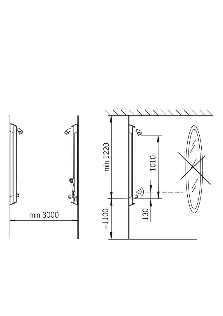 Oras Electra - Shower panel, 6 V 6662F