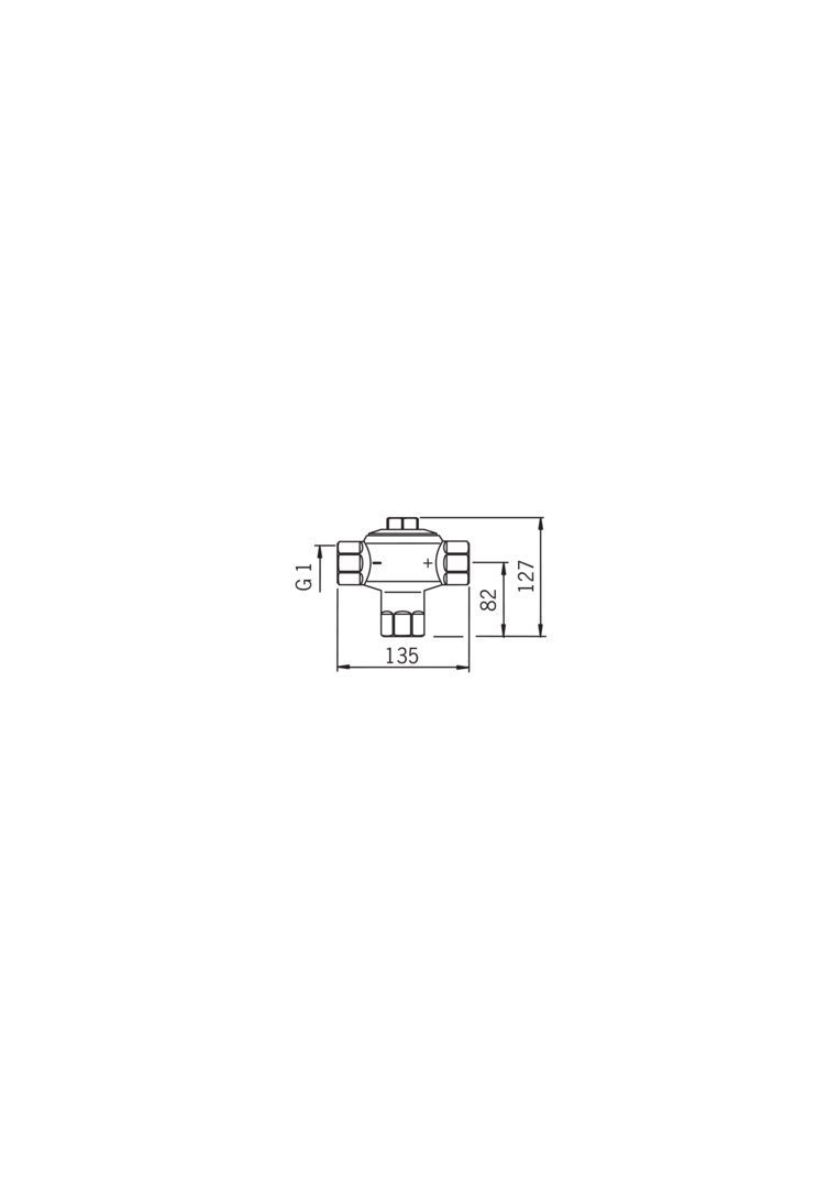 Oras - Mixing valve, DN25, 57C
