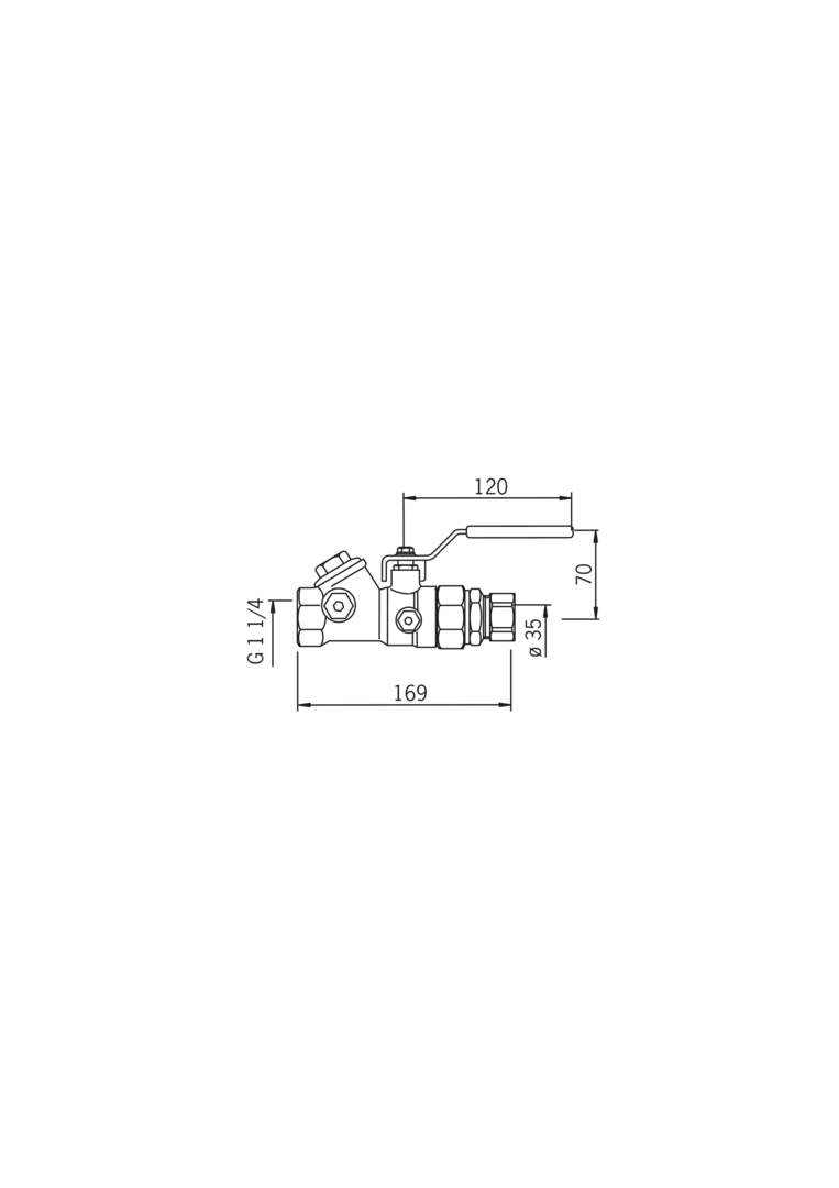 Oras - Pump valve, DN32, Cu35