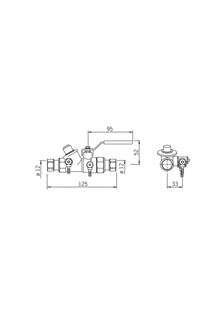 Oras - Hot water circulation valve, DN15, Cu12