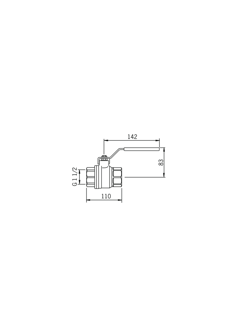 Oras - Ball valve, DN40, PN25, G1 1/2