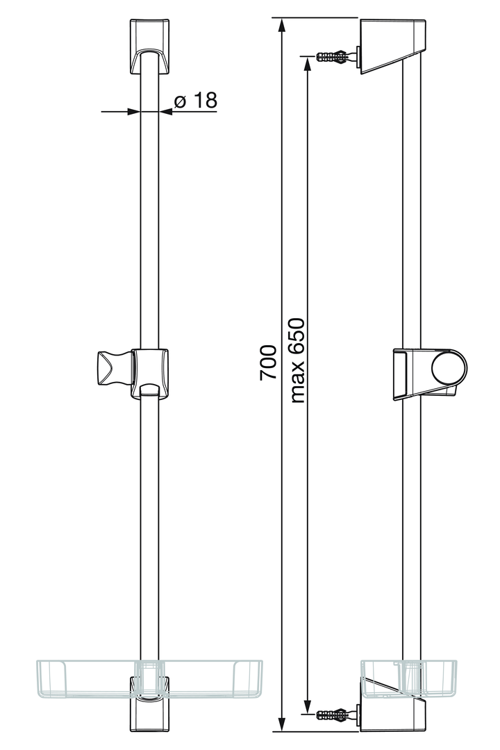 Oras Apollo - Shower rail 253150-11