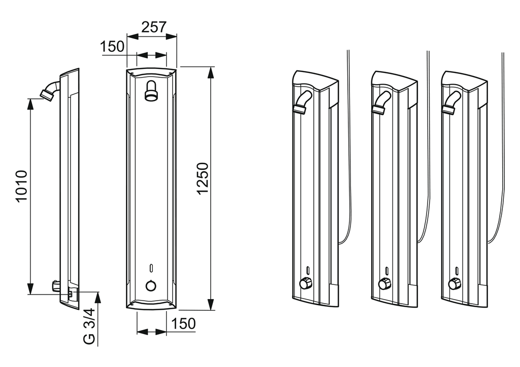 Oras Electra - Shower panel, 12 V 6664FTW