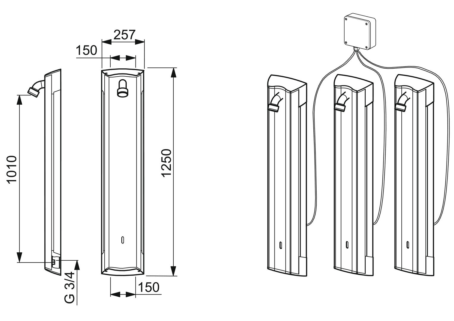 Oras Electra - Shower panel, 12 V 6661FTX