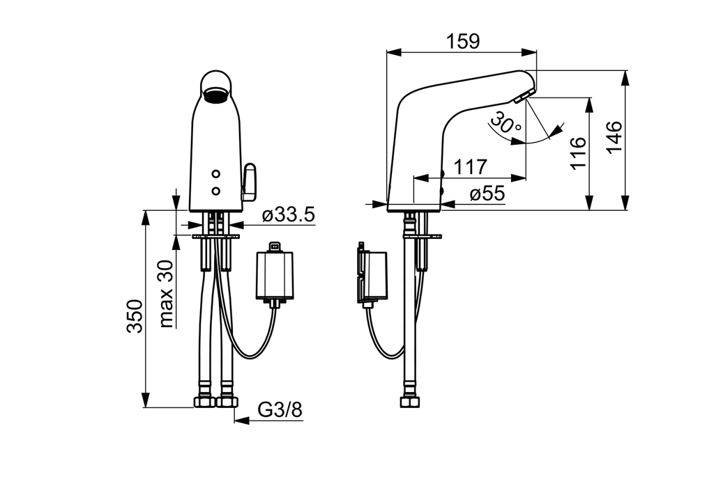 Oras Medipro Protec - Washbasin faucet, 6 V, Bluetooth 5551F