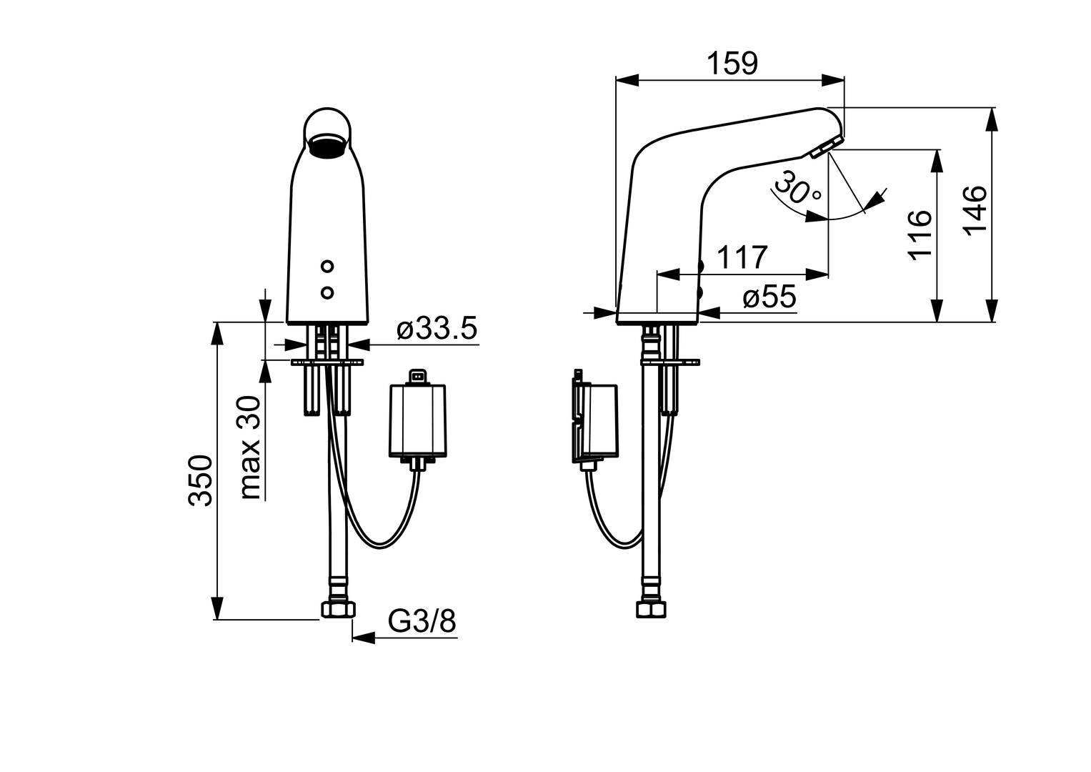 Oras Medipro Protec - Washbasin faucet, 6 V, Bluetooth 5550F