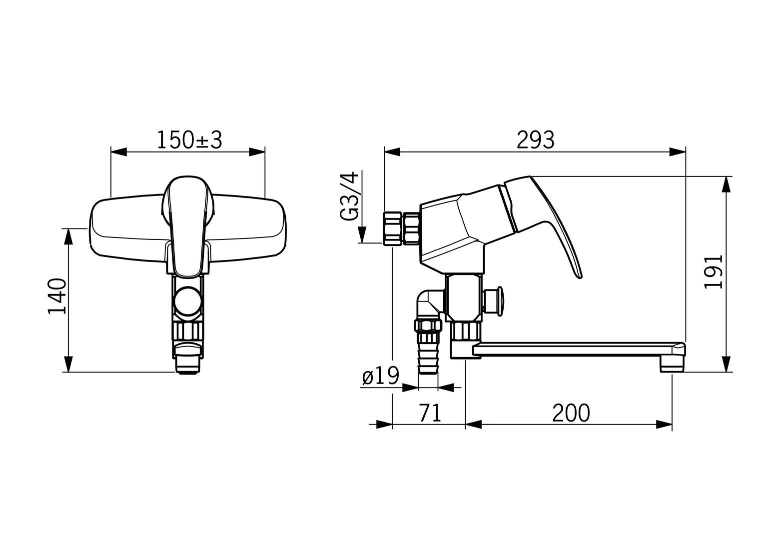 Oras Safira - Utility room faucet 1074