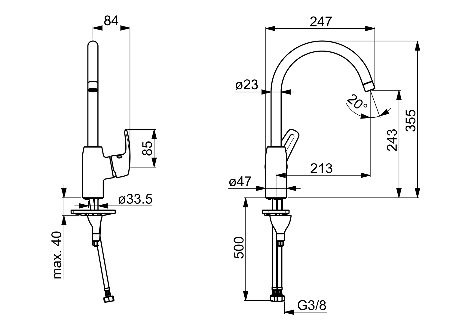 Oras Safira - Kitchen faucet 1028F