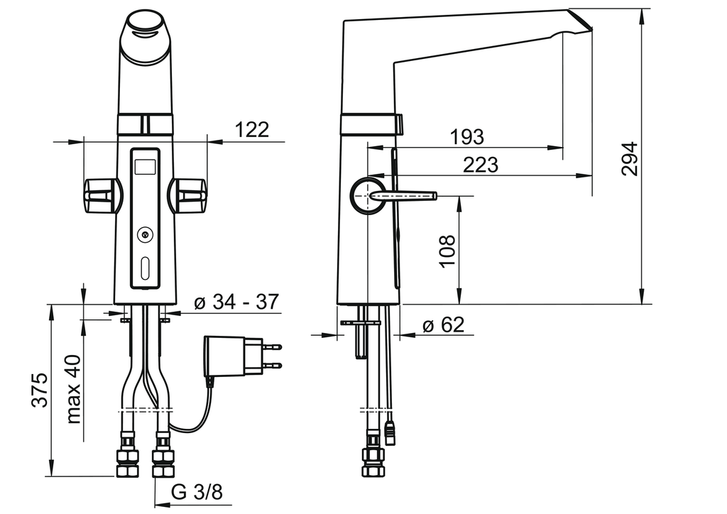 Oras Optima Hybrid - Kitchen faucet, 230/5 V