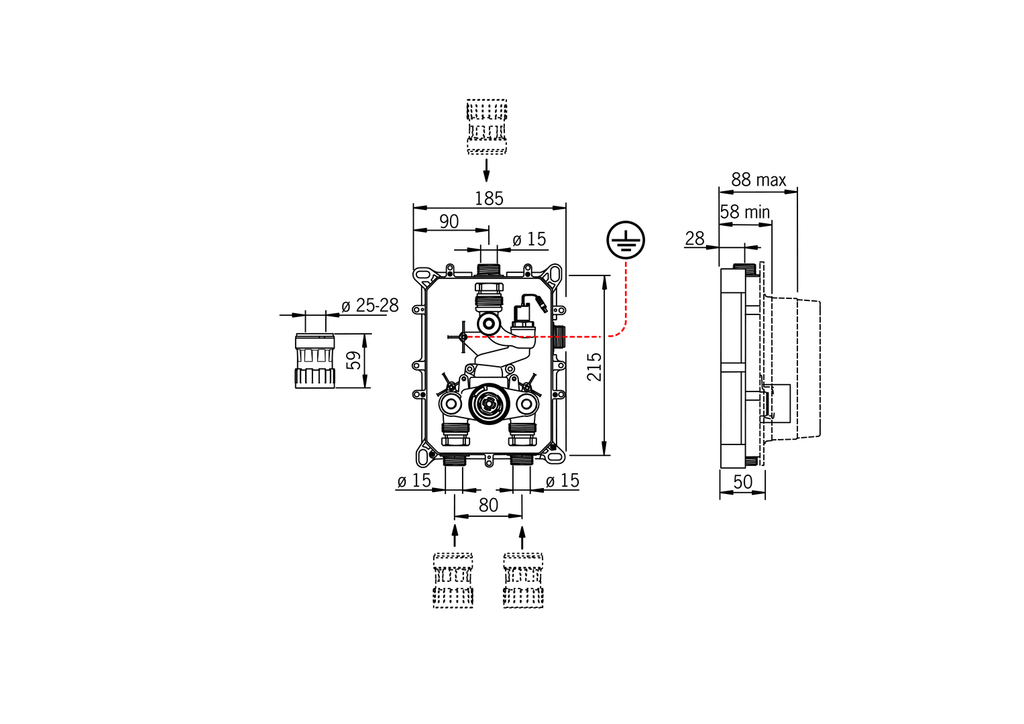 Oras Electra - Body for washbasin or shower faucet