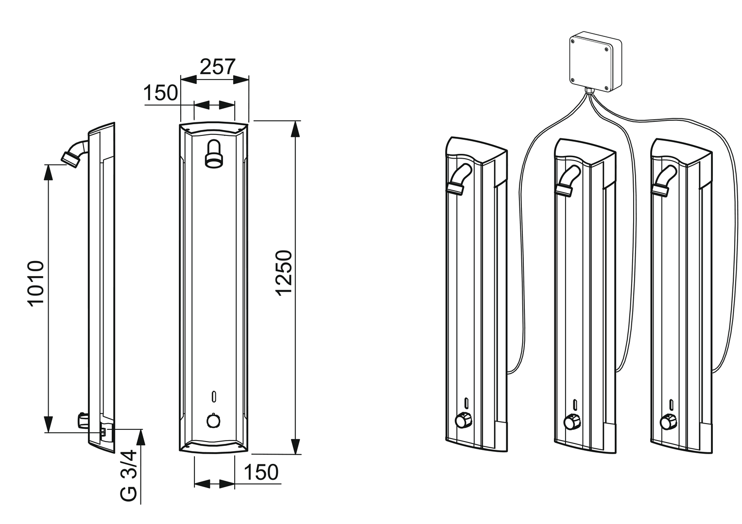 Oras Electra - Shower panel, 12 V 6664FTX