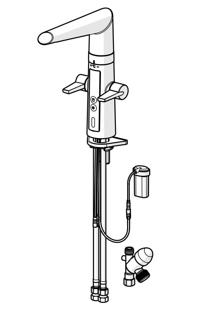 Oras Optima Hybrid - Kitchen faucet with dishwasher valve, 3 V