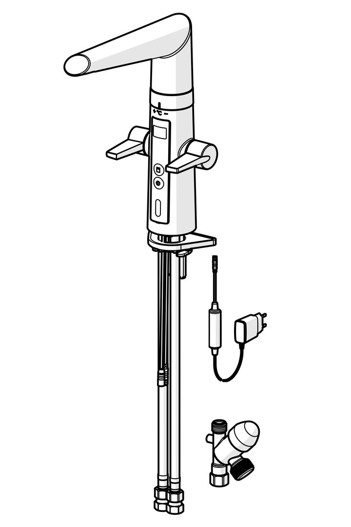 Oras Optima Hybrid - Kitchen faucet with dishwasher valve, 230/5 V