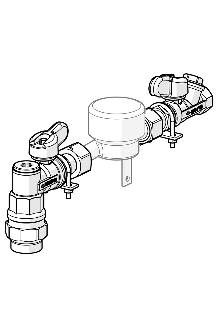 Oras - Water meter valve pair, DN25/Du32