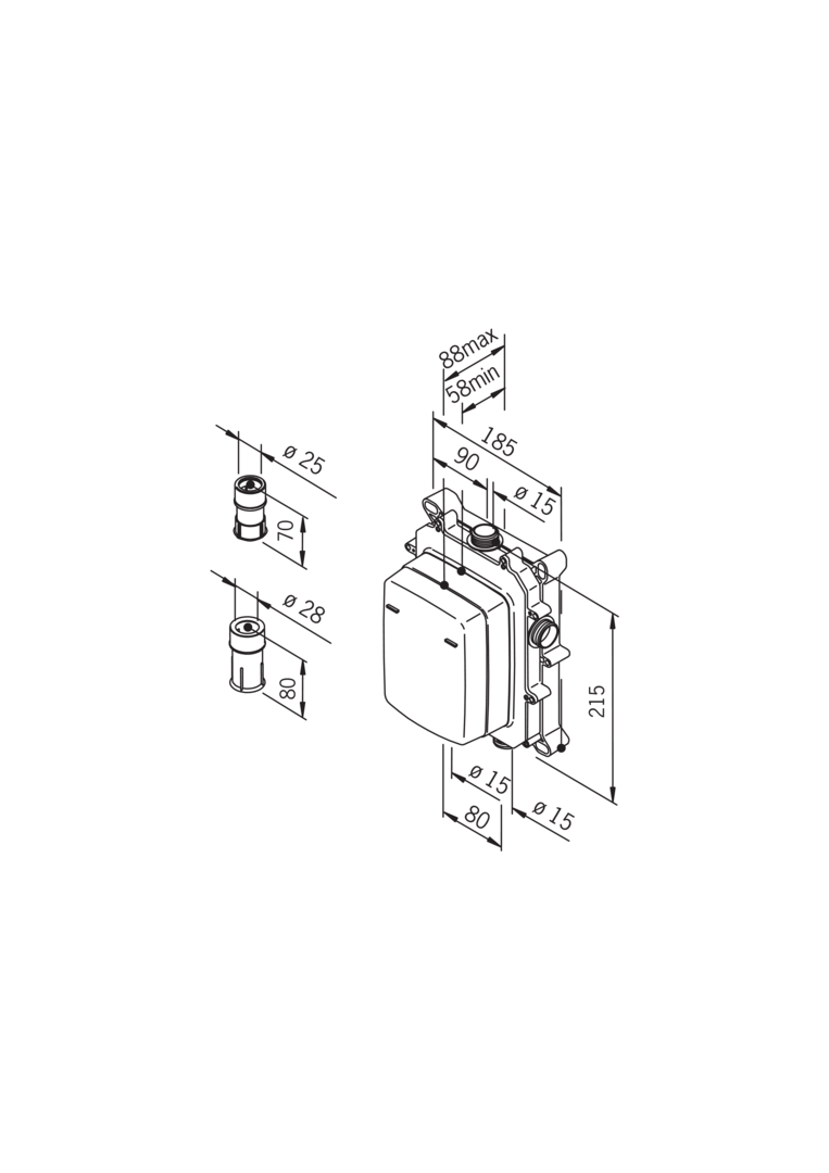 Oras Electra - Body for washbasin or shower faucet