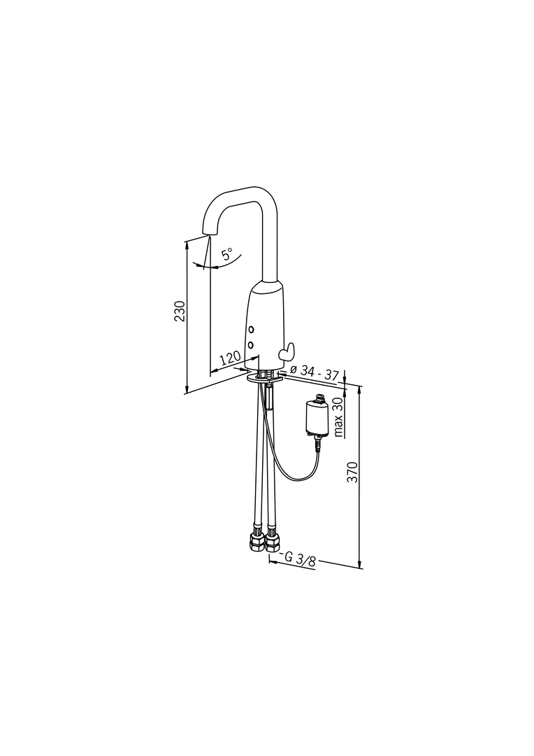 Oras Electra - Washbasin faucet, 6 V, Bluetooth 6330fz