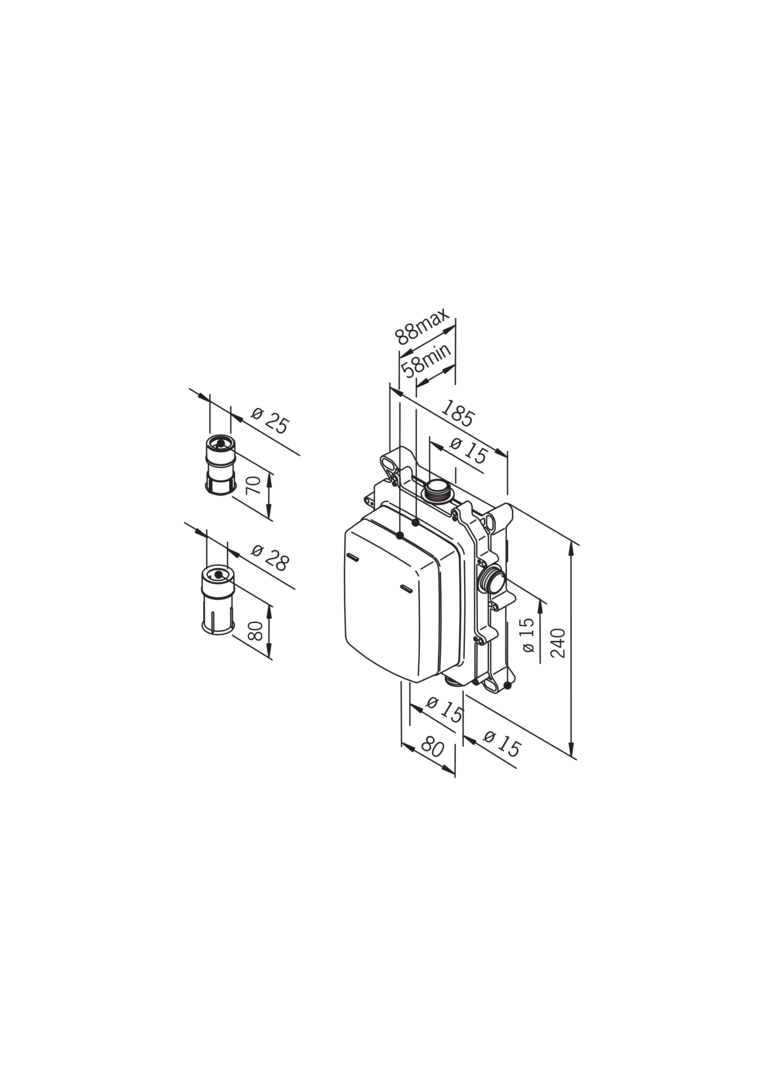 Oras - Body for bath and shower faucet 7118