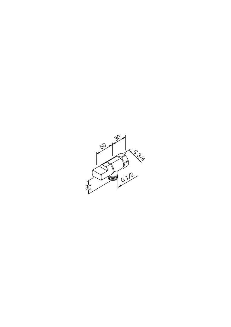 Oras - Washing machine valve, G3/4xG1/2 105001
