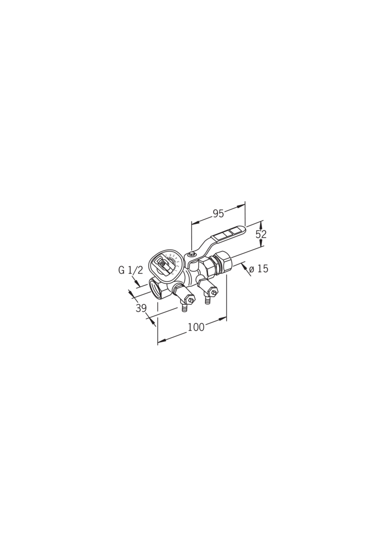 Oras - Pump adjustment valve, DN15, Cu15