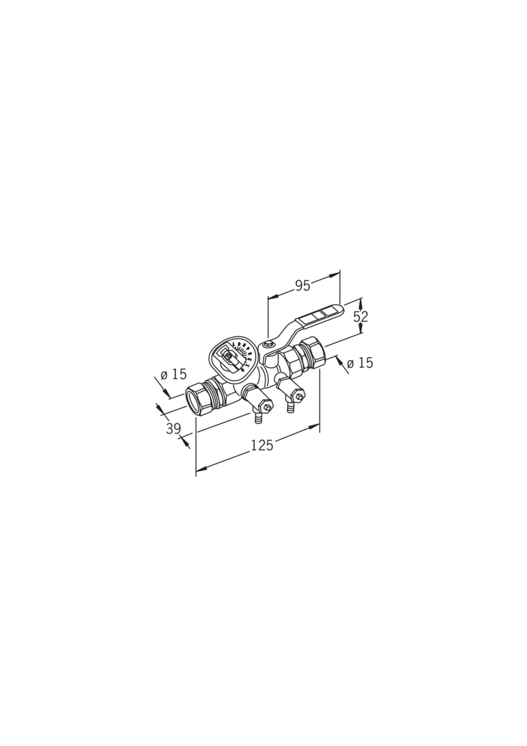 Oras - Hot water circulation valve, DN15, Cu15