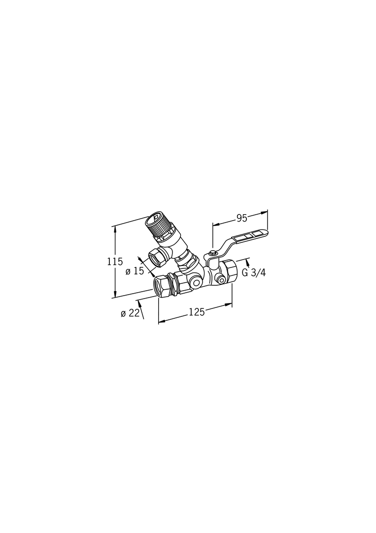 Oras - Feed valve, DN20, Cu22