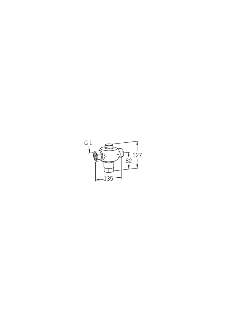 Oras - Mixing valve, DN25, 57C