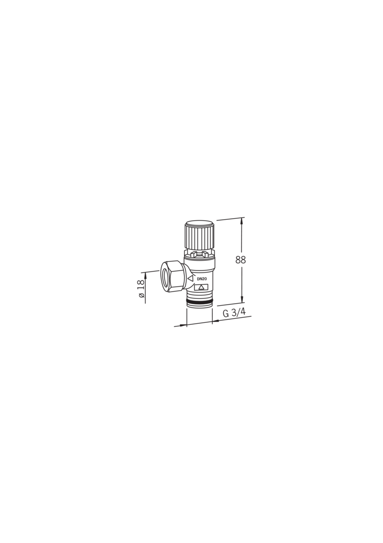 Oras - Safety valve, DN20 1.5bar