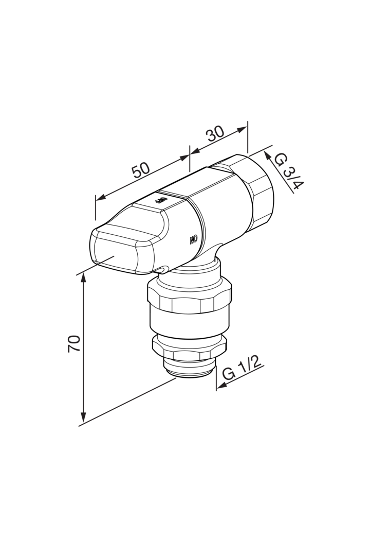 Oras - Washing machine valve, G3/4xG1/2 180