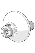 Eccentric connector with shut-off and cover flange