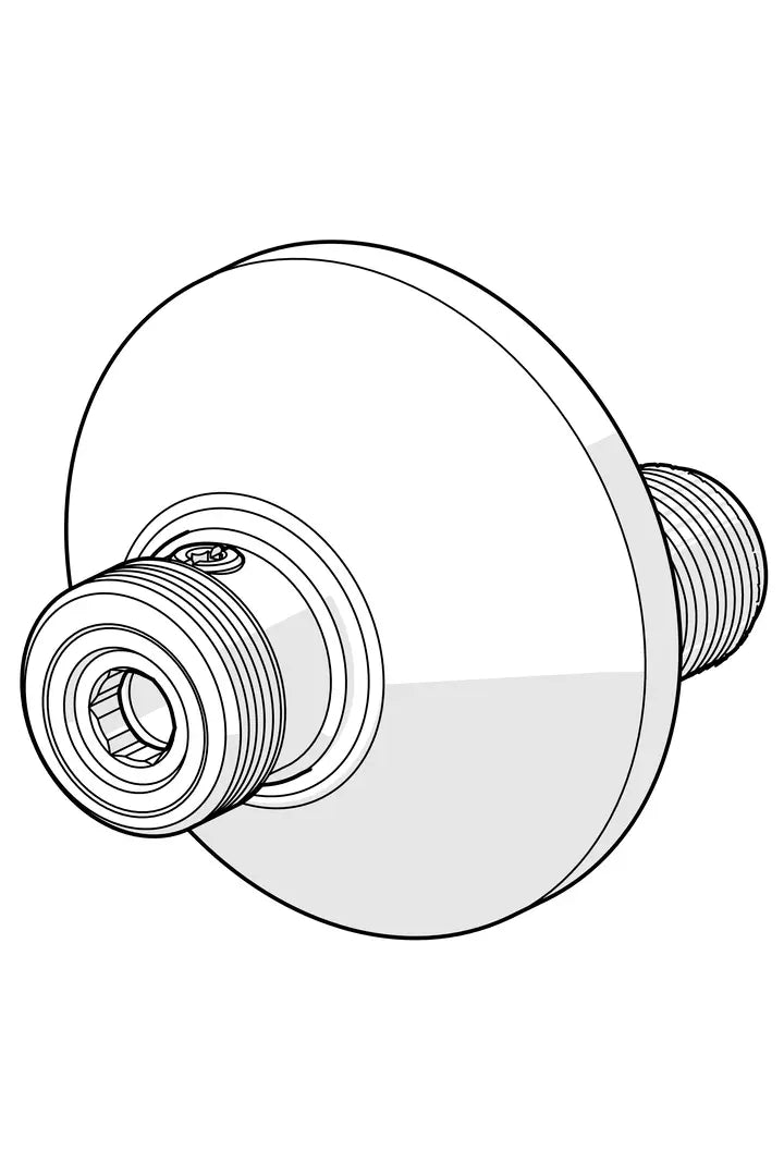 Eccentric connector with shut-off and cover flange