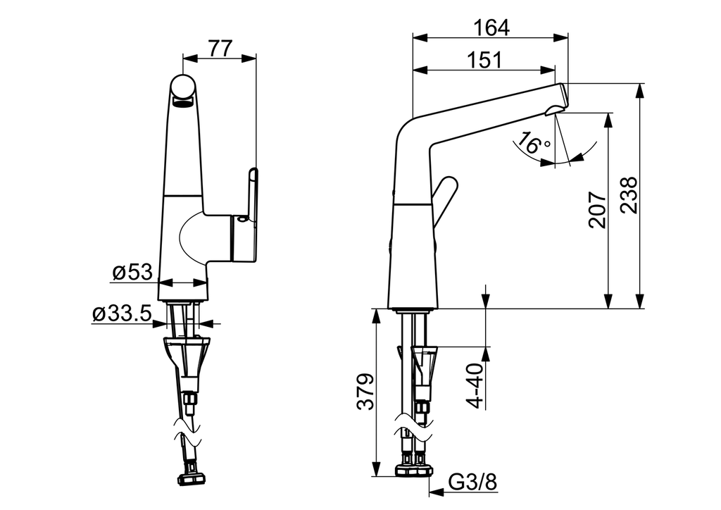 Oras Inspera - Washbasin faucet 3006F