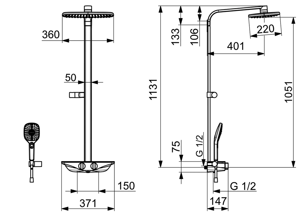 Oras Esteta - Shower system 11-01-90