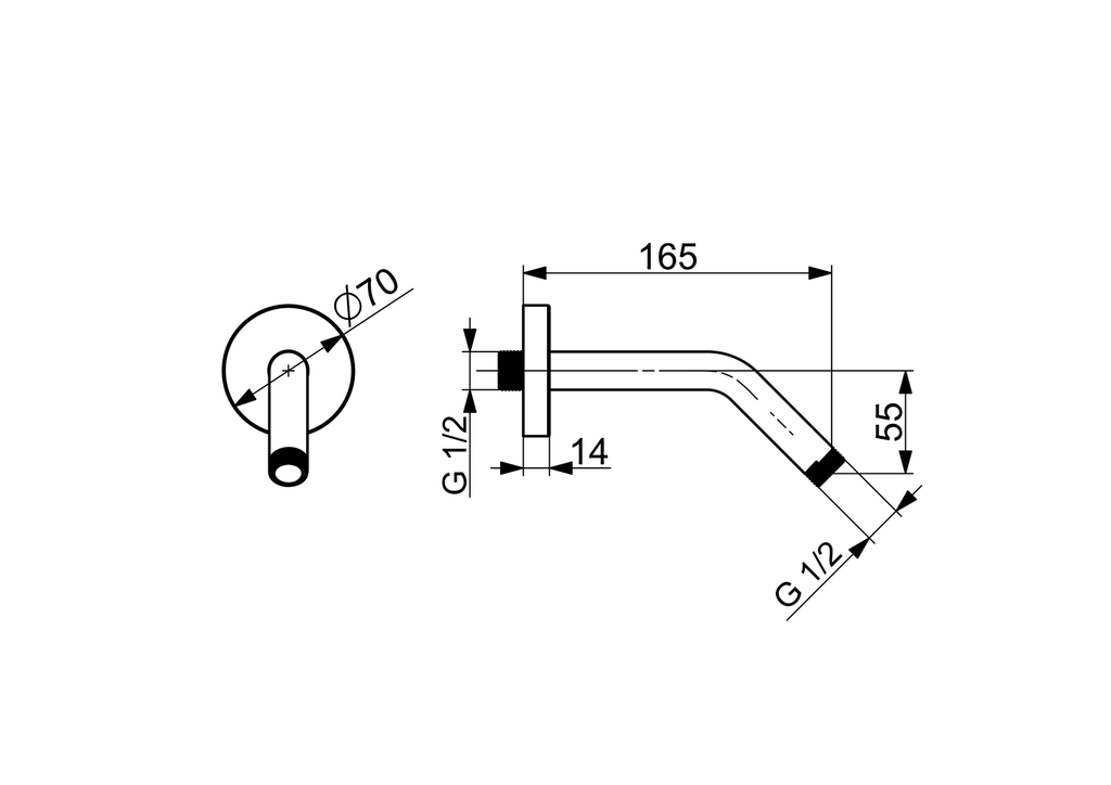 Oras - Shower pipe, G1/2xG1/2