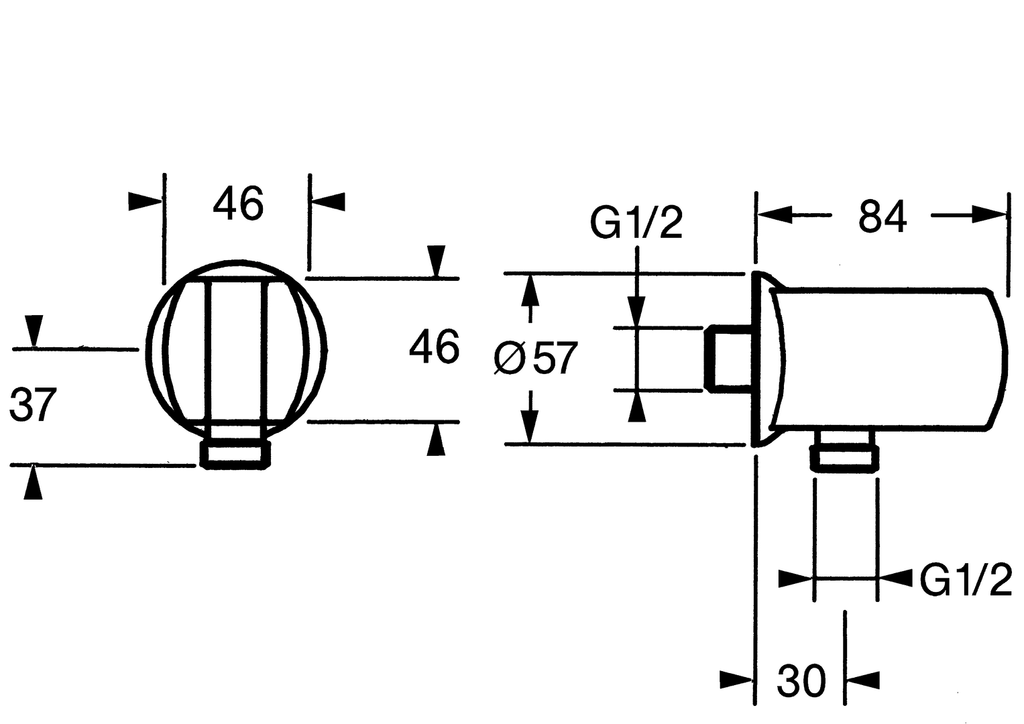 Oras - Wall coupling for shower hose