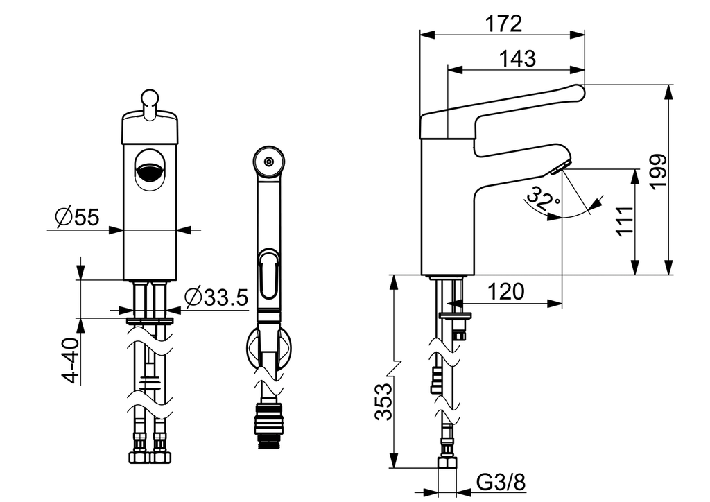 Oras Medipro Protec - Washbasin faucet 5512af