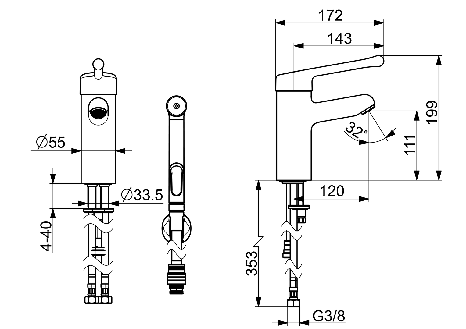 Oras Medipro Protec - Washbasin faucet 5512af