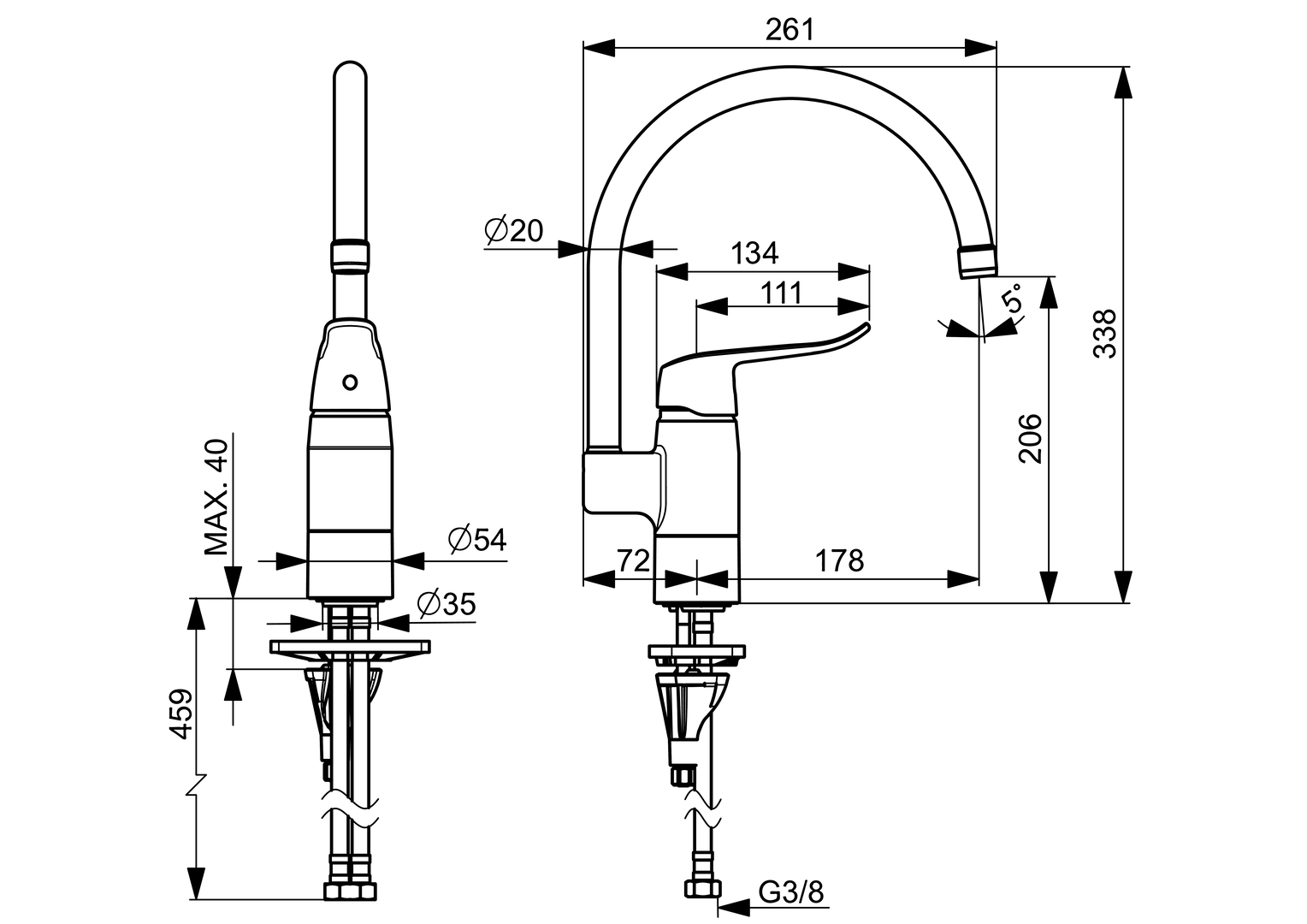 Oras Care - Kitchen faucet 5738F