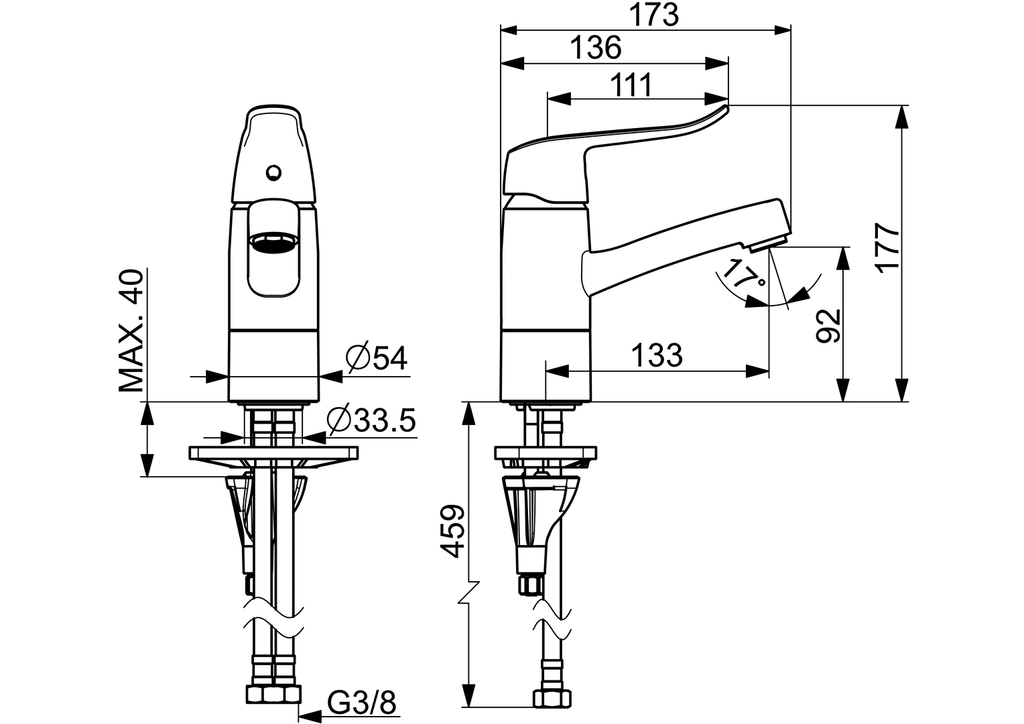 Oras Care - Washbasin faucet 5715F