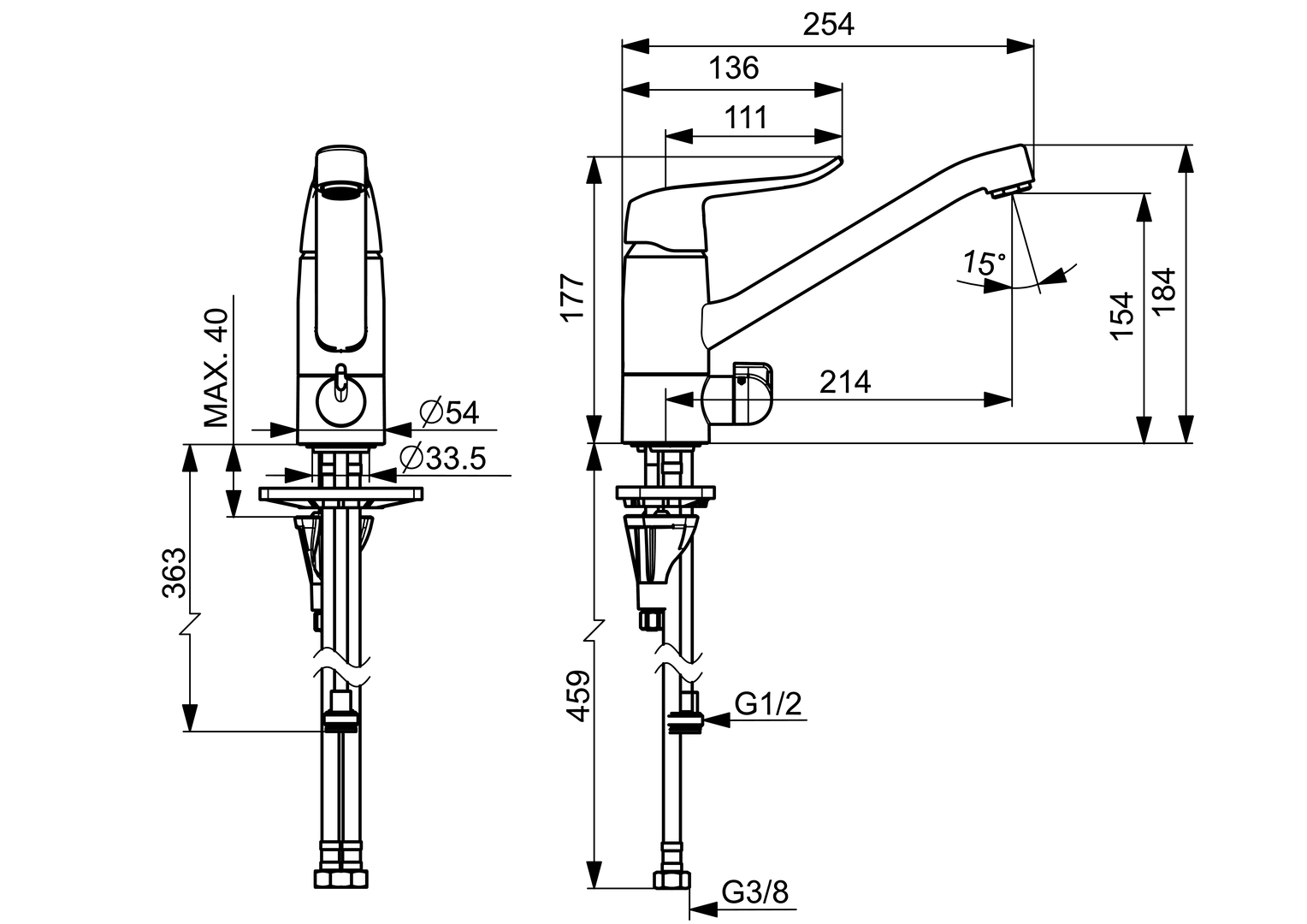 Oras Care - Kitchen faucet with dishwasher valve 5735F