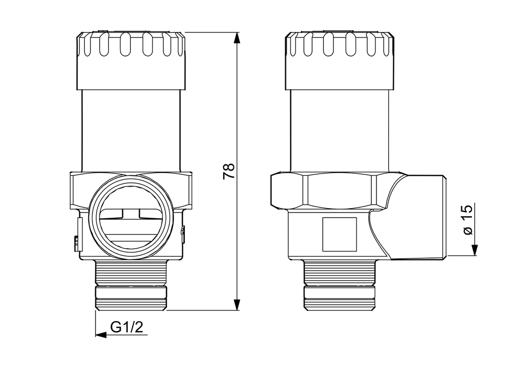Oras - Safety valve, DN15, 2.5bar
