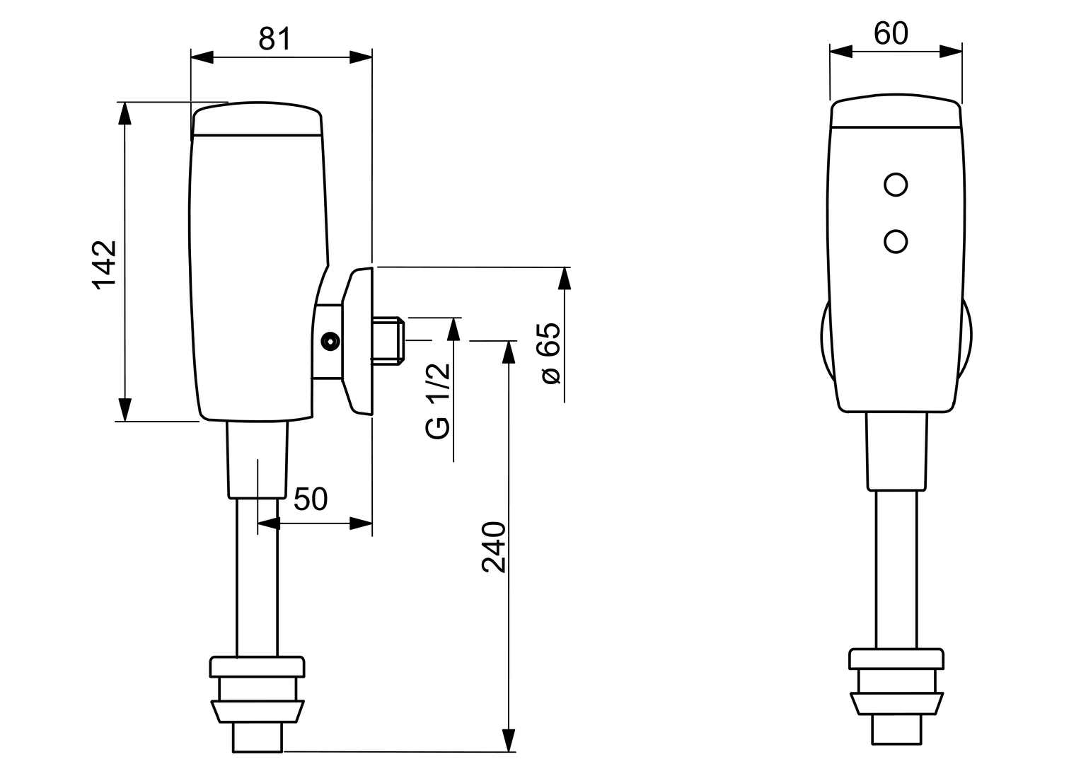 Oras Electra - Urinal flusher, 6 V, Bluetooth 6567Z