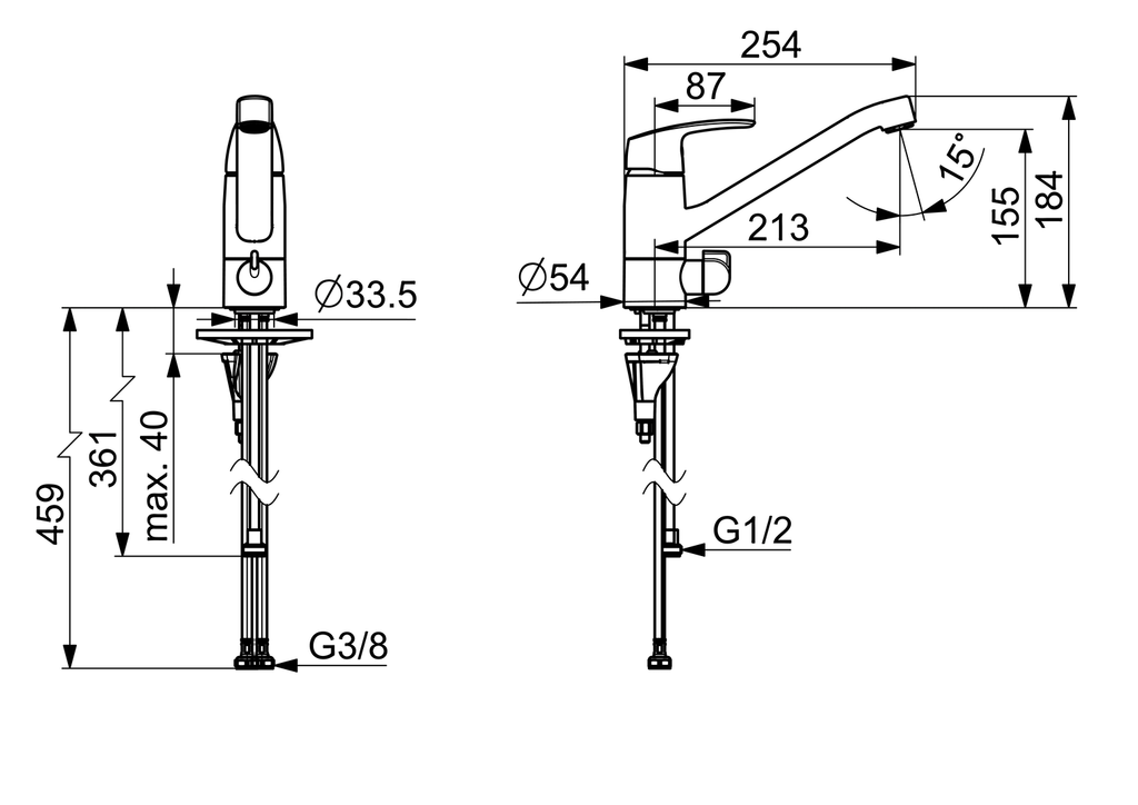 Oras Safira - Kitchen faucet with dishwasher valve 1035FS-105