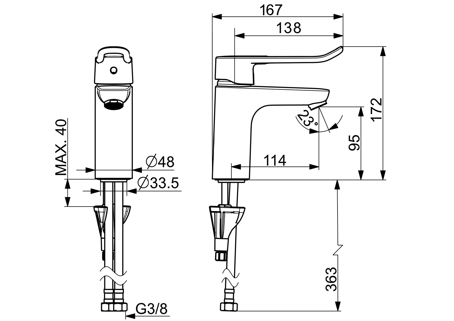Oras Care - Washbasin faucet 5791F