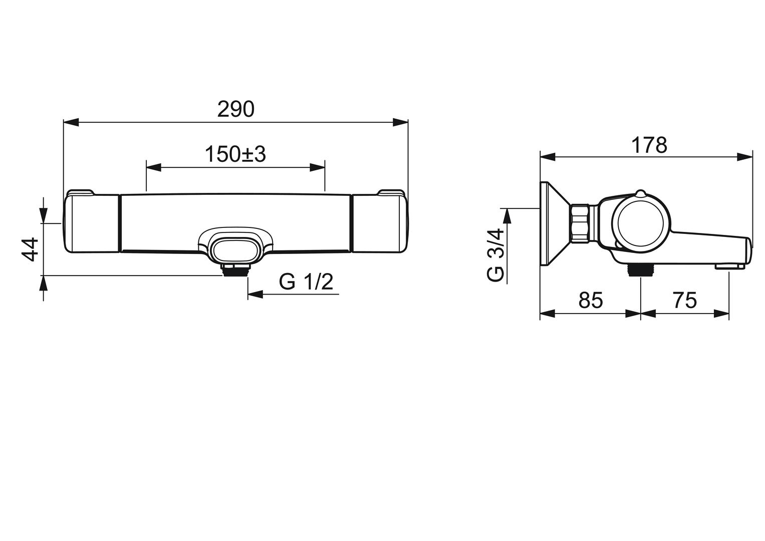Oras Nova - Shower faucet with spout 7462G-33
