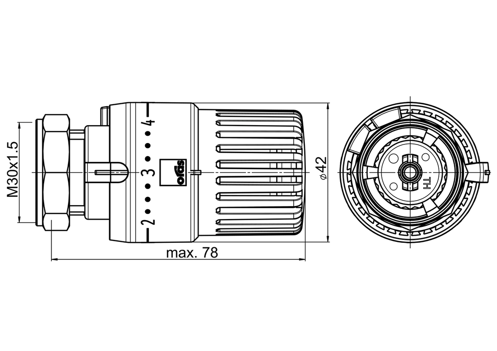 Oras Stabila Pro - Thermostat part, M30x1.5