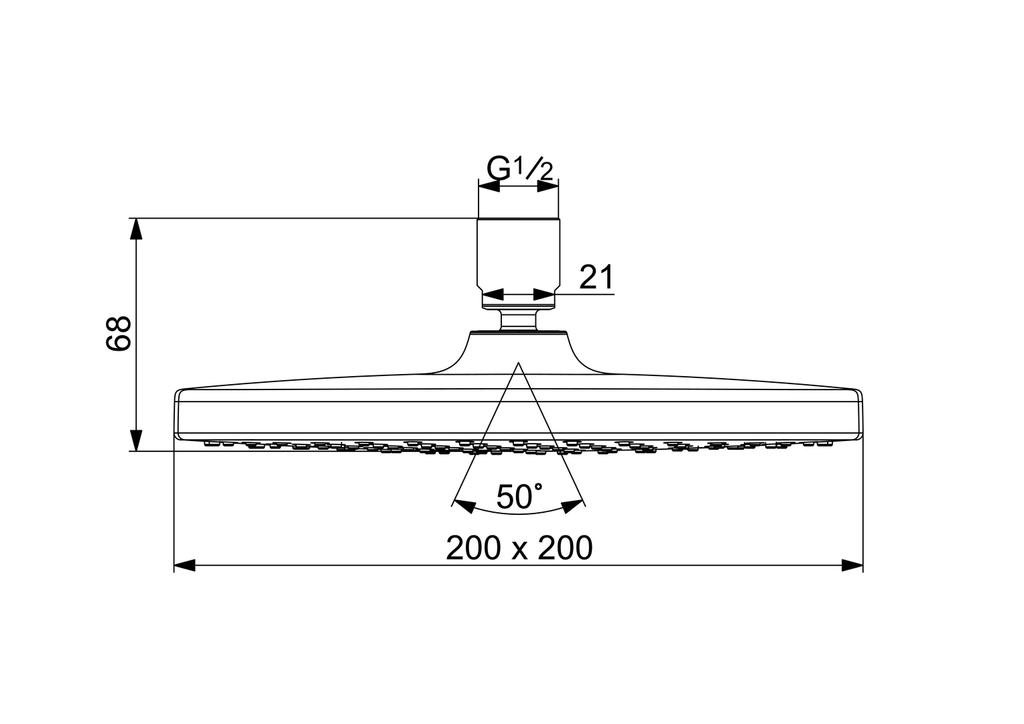 Oras Apollo Style - Overhead shower, 200x200 mm