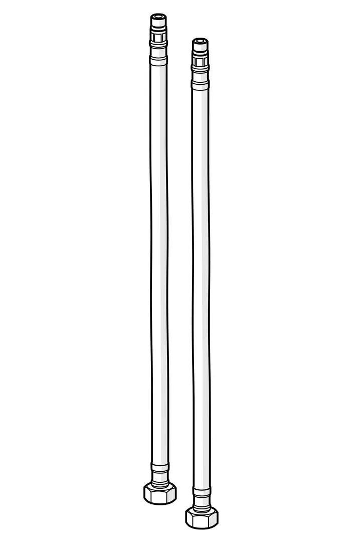 Flexible connection pipe, L=430, G3/8-M8x1 LH