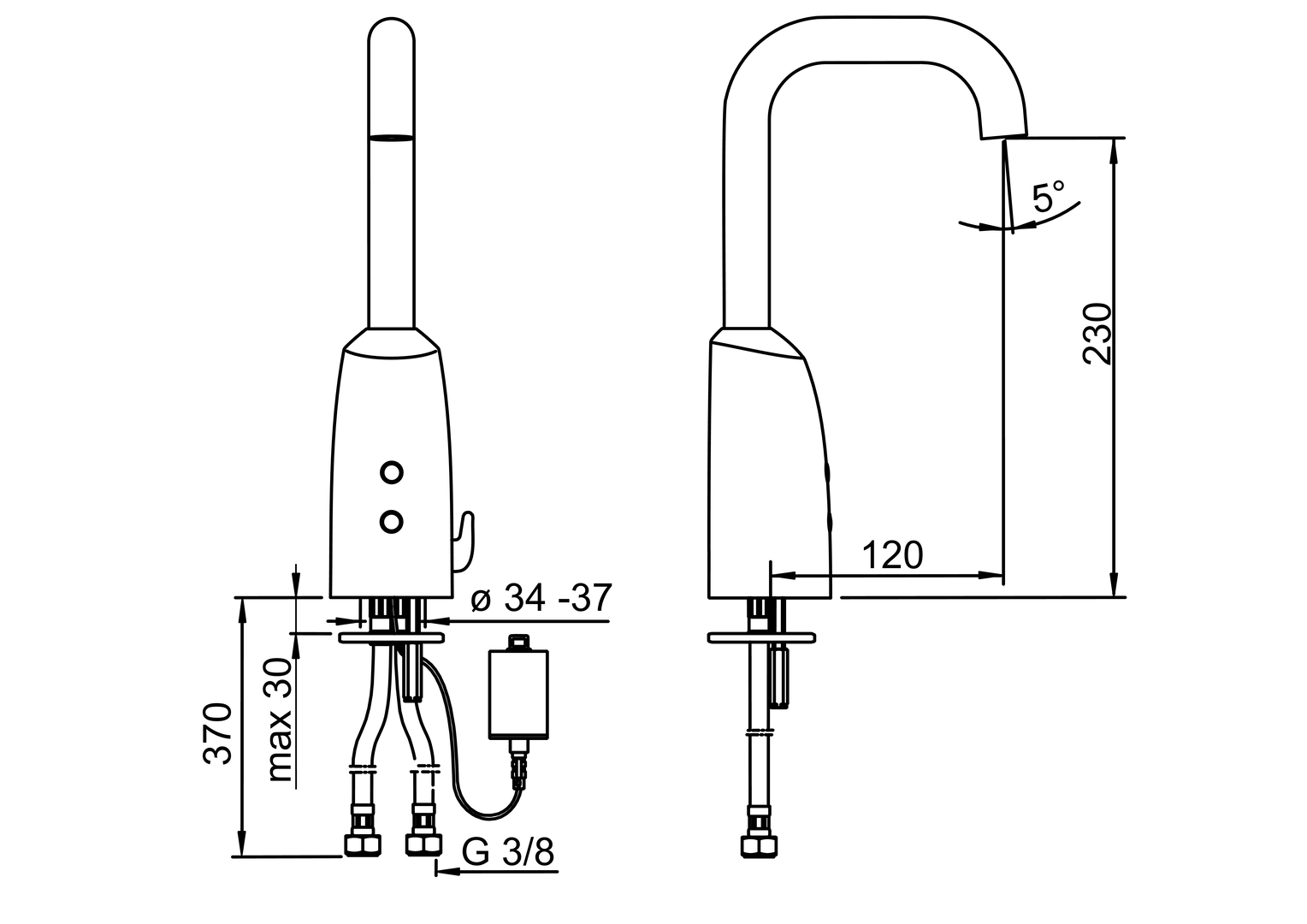 Oras Electra - Washbasin faucet, 6 V, Bluetooth 6330fz
