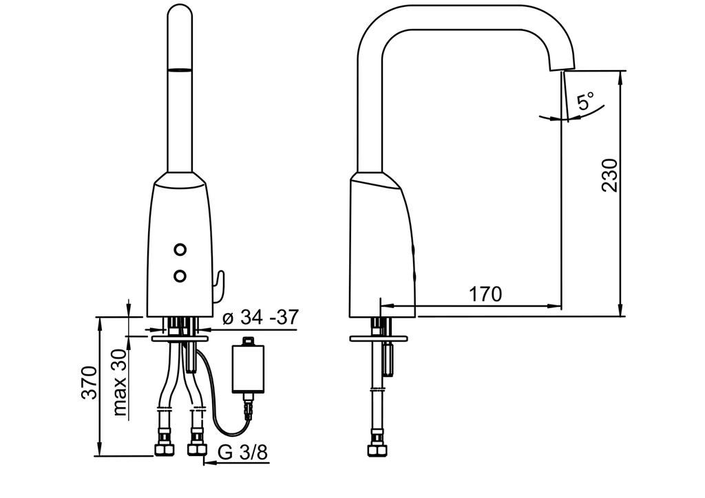 Oras Electra - Washbasin faucet, 6 V, Bluetooth 6331fz