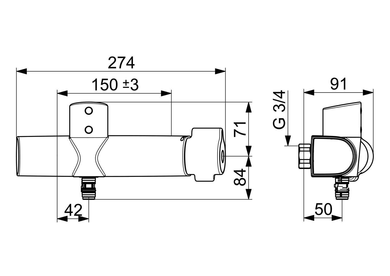 Oras Clinica Safety - Washbasin faucet, 6 V, Bluetooth
